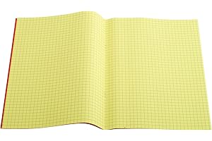 THE DYSLEXIA SHOP A4-7mm Squared Tinted Exercise Book - Red Cover - Yellow - Pack of 10