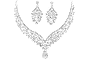 UMIMISS Indian Jewellery Set - Wedding Jewellery Sets for Brides, Earrings Necklace Set, Diamante Necklaces, Necklace and Earring Sets for Women, Diamond Necklaces for Women, Simple Jewelry Gifts for Friend