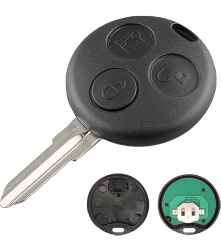 2 Cover Telecomando Per Smart Fortwo 450 - Guscio Sostitutivo Chiave | Senza Elettronica | Nero