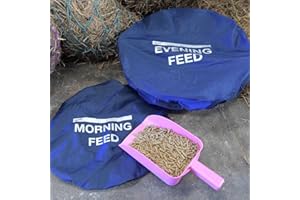 Masta Horse Feed Bucket Cover - 2 Pack with Morning / Evening Print, Blue
