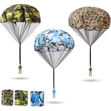 Lot de 6 Jouets de Lancer de Main de Parachute pour Enfants, Jouet de