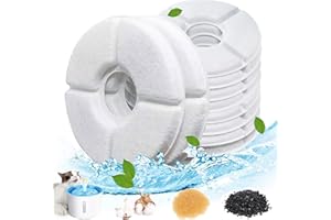 Dhohoo Filtros de Fuente Para Gatos [4 piezas], Filtro de Fuente Para Gatos Filtro de repuesto Para Fuente Para Gatos Fuente Para Gatos y Perros Redondo, 2-2.5L Filtro Para Fuente Para beber, Blanco