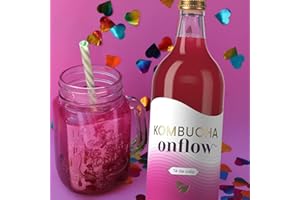 Kombucha Onflow - Té Kombucha Sabor Citricos, Manzana y Canela, Mango y Remolacha, Te Verde, Melon y espirulina (Remolacha y Mango, Pack 4 botellas (1 Litro))
