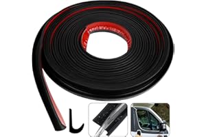 AILUYA Grondaia autoadesiva in gel di silice a forma di J, per gazebo, colore nero, 10 m, adatto per veicoli, camion, camper, barche, auto, furgone, porta, camper