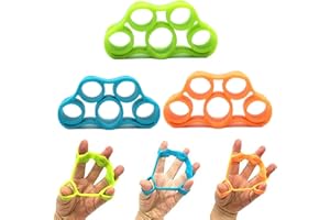 QAZRFVPXF 3 Piezas Ejercitador de Estiramiento de Dedos Ejercicios Fuerza Dedos Silicona Entrenador Ensanchador de Dedos Entrenador de MúSculos de la Mano para la PrevencióN y RehabilitacióN de la Escalada