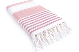 LAYNENBURG Serviette de Plage en éponge avec Franges - 100% Coton - Serviette de fouta hammam XXL 95x180 cm - Oeko-TEX 100 - Peshtemal Grande - Serviette de Sauna & Drap de Bain (Rouge)