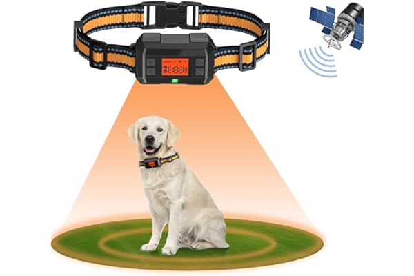 Collier Anti Fugue sans Fil GPS pour Chien pour Extérieur, 30-999M Réglable Amélioré Clôture Anti-Fugue, IPX7 Étanche Précise Chien Électrique Système Clôture, Nouvelle Puce Signal GPS Intelligente