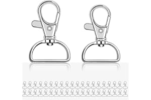 moinkerin 40 Pezzi Ganci Portachiavi Moschettoni Portachiavi (D Forma-2 Dimensioni) per l'Artigianato Fai-da-te, la Lavorazione della Resina e la Creazione di Gioielli