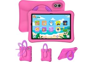‎UMIDIGI UMIDIGI Kinder Tablet 10.1 Zoll HD, Android Tablet 64GB/1TB TF +8GB(4+4),Quad-Core,Elterliche Kontrolle, GMS, 6000mAh, WiFi 6, BT5.0, Type-C, 8MP Kamera, G1 Tab Kids mit Eva-Schutzhülle, Rosa