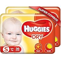 Huggies New Dry, Taped Diapers, Small Size Combo Pack of 2, 36 Counts Per Pack, 72 Counts