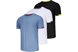 Chenjunrong 3 Pack Herren Sports Tshirts Atmungsaktiv Schnelltrocknend Kurzarm T-Shirts Funktionsshirt Sportshirt Schnelltrocknend Atmungsaktiv Sport Shirt Männer Laufshirt Kurzarm Trainingsshirt