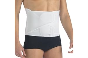 Pavis - Abdominal Binder, Postpartum Post-Operative Post-Surgery Wrap, 24cm, Umbilical Hernia Support Belt for Men and Women (White, XXX Large)