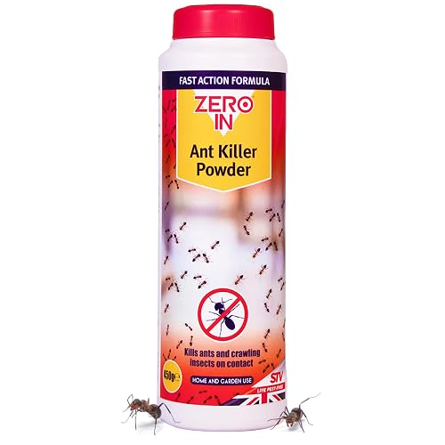 Zero In Ant Killer Powder 450g – Ready-to-Use Fast-Acting Ant & Nest Control, Permethrin Powder for Indoor & Outdoor Use, Precise Crack & Crevice Application