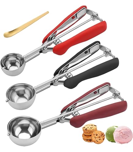 Porzionatore Gelato In Acciaio Inox 21 Cm – Cucchiaio Con Grilletto E Impugnatura Comoda, Antiaaderente Per Palline Perfette
