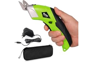 VLOXO Taglierina Elettrico Rotante Forbici Elettriche per Tessuti 4.2V Multi Cutter Mini Taglierino per il taglio di tessuto Pelle Cartone Moquette Pannolenci Giardinaggio Stoffa(Verde)