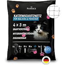 WGCHAIE Katzenschutznetz Balkon - 4x3m Bissfestes Polyethylen Netz
