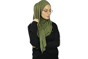 LAMIS HIJAB Hijab Foulard à Enfiler avec ouvertures pour lunette pour femme musulmane voilée châle islamique voile enfilable HE500