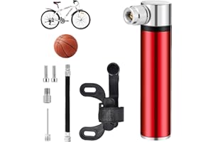DEARBAG Piccola pompa ad aria per bicicletta, portatile, 120 PSI, ad alta pressione, leggera, in alluminio, con supporto per telaio per bici da corsa, mountain bike, calcio