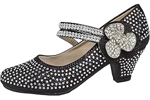 Lora Dora Girls Mary Jane Low Heel Glitter Party Shoes