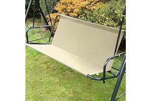 JoliJour Ersatz-schaukel Sitzbezug für Hollywoodschaukel,Wasserdichte 600D-Oxford-Gewebe Schaukelabdeckung,Garten Schaukel Sitzpolsterbezug Für Den Außenbereich 2- Und 3-Sitzer,138 * 50 * 50cm,Beige