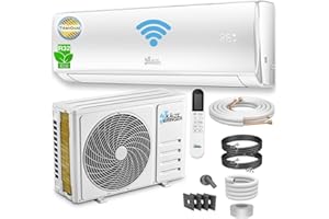 Kältebringer Climatiseur Split - 12000 BTU - Inverter avec fonction de chauffage - jusqu'à 55 mètres - très silencieux - ensemble complet, ligne de cuivre de 5 m, R32, matériel de montage
