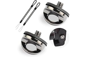 ZTVOWTO 2 PCS Camera Mounting Screw, 1/4" Screw for Camera Strap D-Ring, 11/4" Eyelet, Tripod, Qr Plate And Tripod Accessories(Round)
