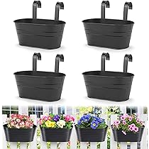 APACALI 6er Set Hängeblumentöpfe Aus Metall - 28 Cm Pflanzkübel Für Balkon & Garten