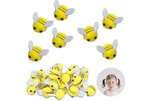 AHRLIC 40Pcs Wool Felt Bumble Bee Craft Balls for DIY, Cute Mini Yellow Bees Cartoon Animal Accessories for Party Decor, Crafting Felt Bee for Headwear, Costume Decoration