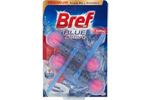 Bref Bref WC Blue Activ+ Floral, Detergente Profumatore WC in Pastiglie Igienizzante Bagno, Pulito, Fresco, Duopacco - 100 g