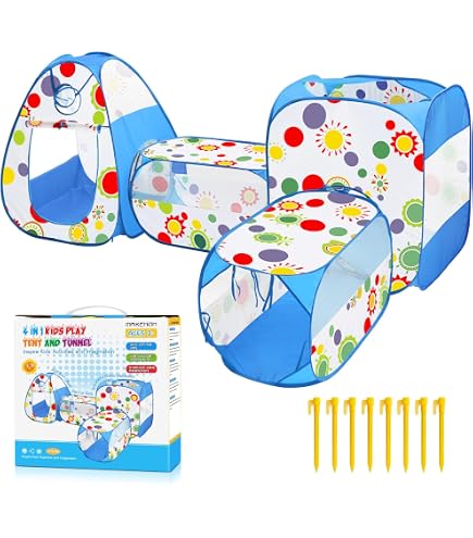 Tunnel De Jeu Pop-up Pour Enfants 1,8 M - Multicolore, En Polyester, Pour Ramper, Jouer, Dès 1 An, Intérieur/extérieur - 4