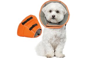 Kuoser Dog Cone Collar After Surgery, Pet Protective Neck Cone for Small Medium Large Dogs Cats, Soft & Breathable Dog Recovery Collar Adjustable Puppy Quick Healing Elizabeth Collar, Anti-Bite/Lick