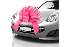 Zoe Deco - Big Car Bow - Pink, 23 Inch - Giant Car Bow for Birthday, Christmas, Wedding Reception, Surprise Party - Large Gift Wrapping for Huge Present