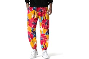 MakingDa Pantaloni Sportivi Uomo Cotone con Coulisse Elastica Lunghi Jogging Stampa Leggeri Larghi Harem Pantaloni Bloomers Dance Beach Yoga Lavoro Casual