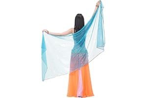 Calcifer 210 cmx95 cm Écharpe de danse du ventre avec des taches lumineuses pour les femmes danseuses professionnelles