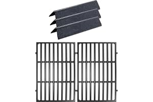 GFTIME 38,9 cm flavorizer bar och 44,5 cm grillgaller för Weber Spirit E210 E220 S210 S220 (med främre brännarknappar) – emal