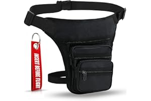 HAND-PRO Riñonera Moto Pernera Riñonera Pierna (+5 Bolsillos) Bandolera Lateral táctica Bolso Militar