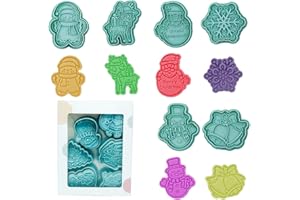 Yealoo Emporte Pièce Noël, Moule à Biscuits pour Enfants,Décoration de Gâteau/Patisserie/Fondant (Lot de 6 B)