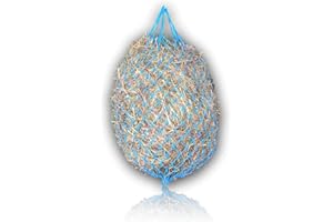 PFERDELINIS Extra großes Heunetz für Pferde – 5cmx5cm Maschen - artgerechte Fütterung verbesserte Verdauung Heusack für unterwegs Futtersack für Ponys Jungpferde alte Pferde Ziegen (türkis)