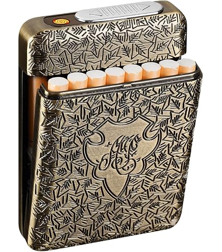 metal cigarette case wallet Cigarette Case for Men, Metal Cigarette Case Holder with PU Leather Cover,  Ultra-Slim Tobacco Box Pocket Carrying Cigarette