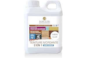 Mauler - Teinture bois parquet & meuble mordante 1L Chêne Clair - 2 en 1 (teinte et fond dur) - sans odeur