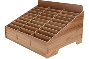 ‎HEMOTON HEMOTON 30 Compartments Wooden Mobile Phone Storage Box for Classroom, Office and Meeting Rooms - Mobile Phone Holder for School and Conferences, No Assembly Required, 12.38 x 9.24 x 7.27 Inches