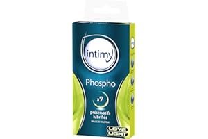 INTIMY - Préservatifs Phospho, x 7 unités - Préservatifs Lubrifiés Avec Réservoir - Surface Lisse - Latex de Qualité Supérieure