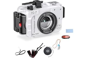 STARBEA Seafrogs Boîtier de caméra sous-marine pour Olympus TG-7, accessoires sous-marins professionnels 60 m pour Olympus Tough TG-7 (TG-7 Wt)