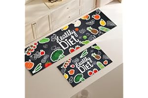 LXTOPN Tappeto da cucina lavabile e antiscivolo, lavabile con retro in gomma naturale, 40 x 120 cm e 40 x 60 cm (HL)