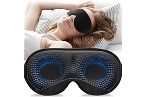 ‎UMISLEEP Umisleep 2024 Gewichtet Schlafmaske für Herren & Frauen, 3D Augenmaske Schlafmaske für Druckentlastung, 100% Lichtblockierende Schlafbrille mit verstellbarem Gurt für Reisen, Yoga, 120 g, Schwarz