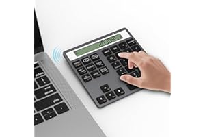 RYTAKI PRO 2 in 1 Tastierino Numerico Bluetooth e 2.4G, 34 Tasti Tastierino Numerico con Calcolatrice per PC/laptop/iPhone/iPad, Tastierino Numerico per Windows/Mac/iOS/Android