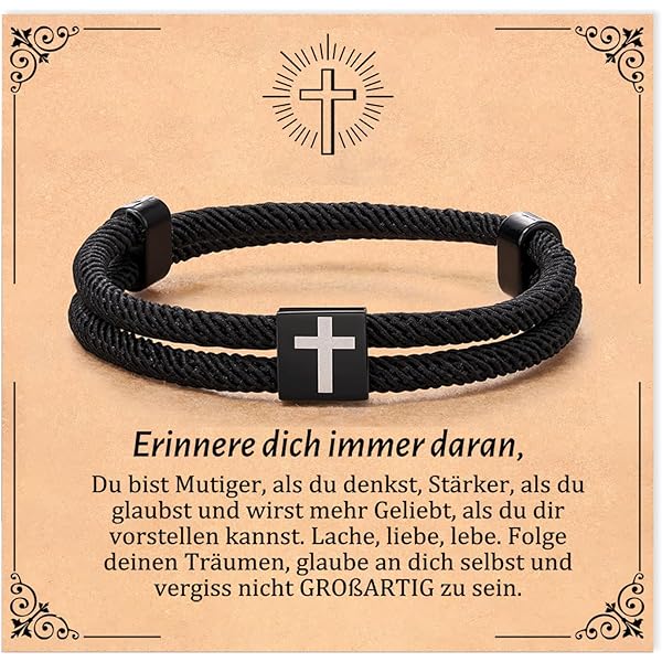 Kreuz Armband Für Jungen - Spirituelles Geschenk Mit Tigerauge