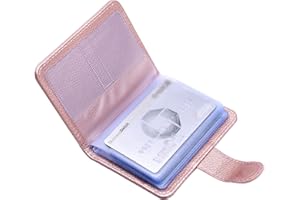 wisdompro Porta Carte di Credito RFID Secure, Porta Tessere con 20 Scomparti e 7 Piccole Griglie, per Uomo e Donna Carta D'identità, Carte di Credito, Scheda SD, Moneta, Oro Rosa (Verticale)