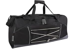 TRAIL MAKER 60 Litre Duffle Bag – Heavy Duty Extra Large Sports Gym Equipment Travel Duffel Bag for Men and Women (Black)