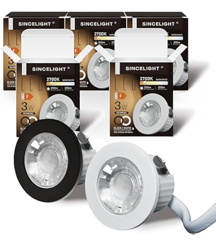 Lot De 6 Spots Led Encastrables Orientables Blancs, 6 Ampoules Led Gu10 Incluses, éclairage